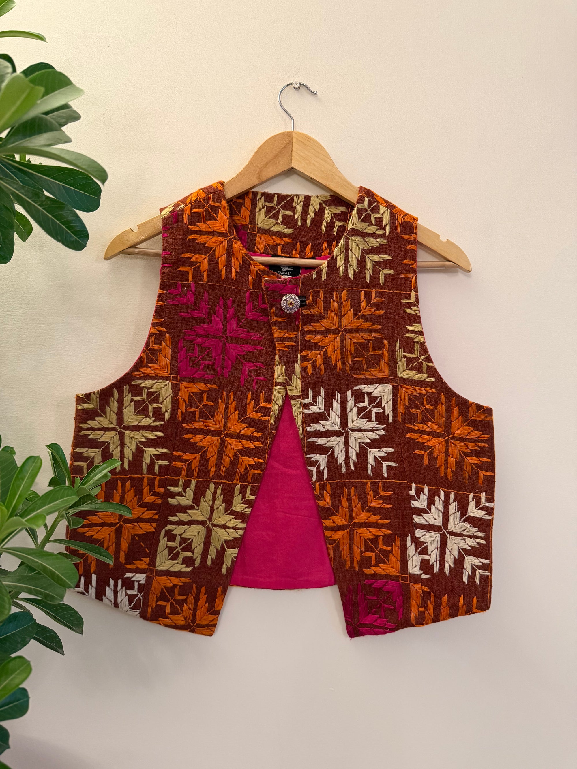 Chidiyaa Phulkari Sleeveless Jacket ~ US14