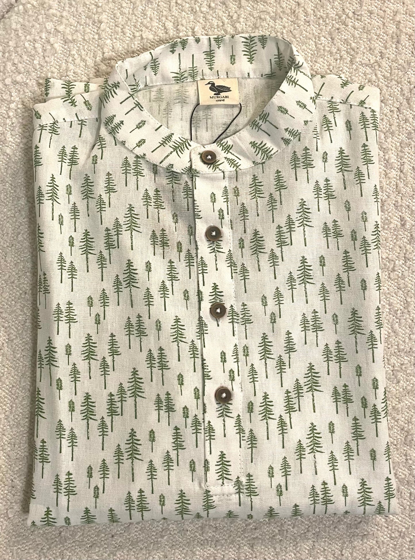 Printed Cotton Mid Placket Shirt