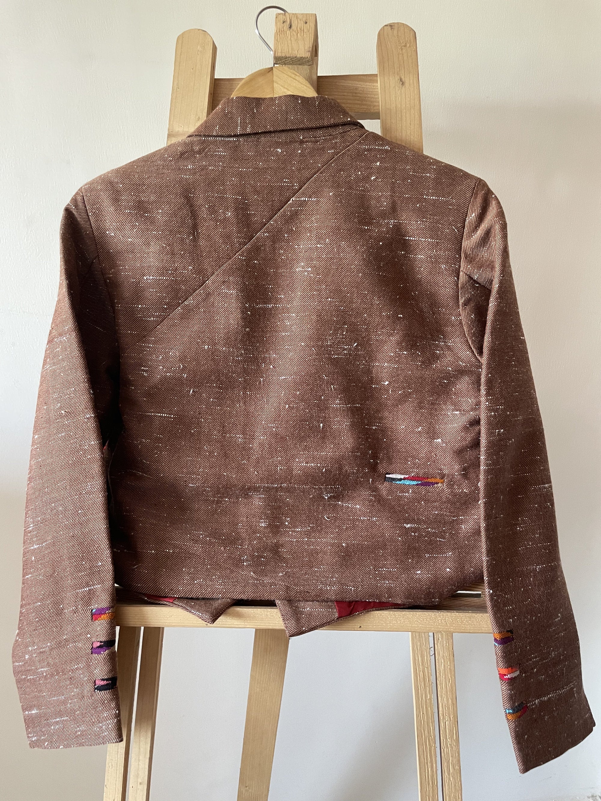 Monal Cropped Suit Jacket ~ Brown